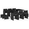 vidaXL Set de comedor jard&iacute;n 11 pzas con cojines rat&aacute;n sint&eacute;tico negro