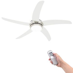 vidaXL Ventilador de techo adornado con l&aacute;mpara 128 cm blanco