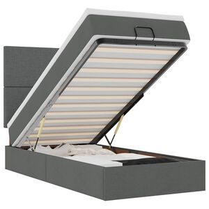 vidaXL Estructura cama otomana colch&oacute;n tela gris oscuro 80x200cm