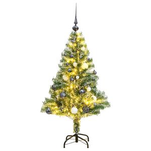 vidaXL &Aacute;rbol de Navidad artificial con 150 LEDs bolas y nieve 150 cm
