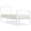 vidaXL Estructura cama sin colch&oacute;n con estribo metal blanco 75x190 cm