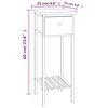 vidaXL Mesa auxiliar con cajón madera maciza nogal 25x25x60 cm