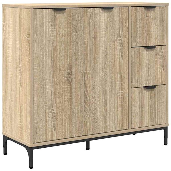 vidaXL Aparador Roble Sonoma 89,5 x 33 x 82 cm Madera de ingenier&iacute;a