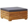vidaXL Mesa de jardin y reposapiés con cojin y de madera maciza acacia