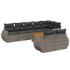 vidaXL Set de muebles de jard&iacute;n 9 pzas y cojines rat&aacute;n sint&eacute;tico gris