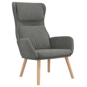 vidaXL Sill&oacute;n de relax de terciopelo gris oscuro