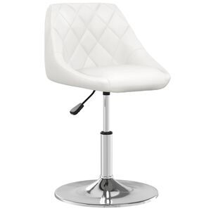 vidaXL Silla de comedor de cuero sintético blanco