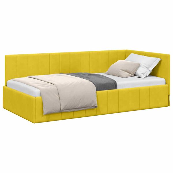 vidaXL Estructura de cama en esquina Amarillo 90 cm x 200 cm