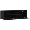 vidaXL Mueble de TV Montado en la Pared Roble Negro 100 x 30 x 30 cm