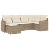 vidaXL Juego de sof&aacute;s jard&iacute;n con cojines 6 pzas rat&aacute;n sint&eacute;tico beige