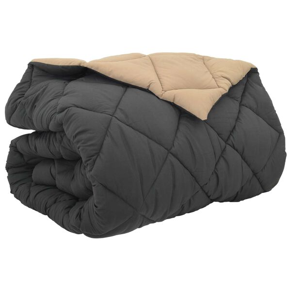 vidaXL Edred&oacute;n de Invierno Antracita y Tono Arena 240 x 260 cm