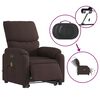 vidaXL Sill&oacute;n masaje el&eacute;ctrico reclinable elevable tela marr&oacute;n oscuro