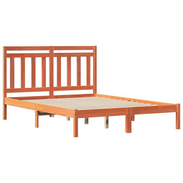 vidaXL Estructura de cama Marr&oacute;n cera 205,5 x 155,5 x 100 cm