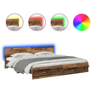 vidaXL Estructura de cama con cabecera Madera Vieja 200 x 200 cm