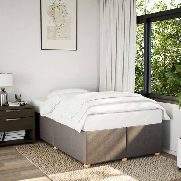 vidaXL Estructura de cama sin colchón tela gris taupe 120x190 cm