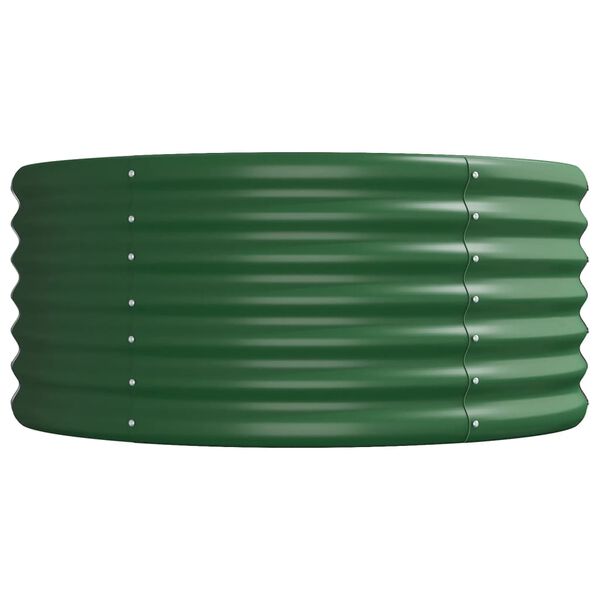 vidaXL Jardinera arriate acero galvanizado verde 440x80x36 cm