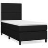 vidaXL Cama box spring con colch&oacute;n tela negro 100x200 cm