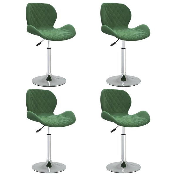 vidaXL Sillas de comedor giratorias 4 uds terciopelo verde oscuro