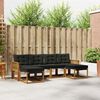 vidaXL Conjunto de sof&aacute;s de exterior con coj&iacute;n 6 pcs Natural y negro