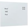 vidaXL Pizarra magn&eacute;tica de pared vidrio templado blanco 50x40 cm