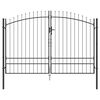 vidaXL Puerta Doble WOERDEN 299,5 x 249,5 cm Acero Gris Con cerradura