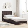 vidaXL Estructura de cama sin colch&oacute;n Hanko tela marr&oacute;n oscuro 90x200 cm