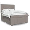 vidaXL Cama box spring con colch&oacute;n tela gris taupe 140x190 cm