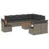 vidaXL Set de sof&aacute;s de jard&iacute;n 11 pzas y cojines rat&aacute;n sint&eacute;tico gris