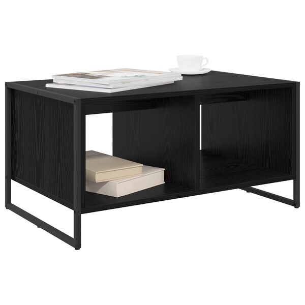vidaXL Mesa de Caf&eacute; Roble Negro 80 x 50 x 40 cm Madera contrachapada