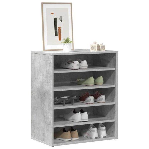 vidaXL Mueble zapatero madera contrachapada gris hormigón 60x35x70 cm