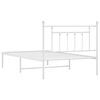 vidaXL Estructura cama sin colchón con cabecero metal blanco 107x203cm