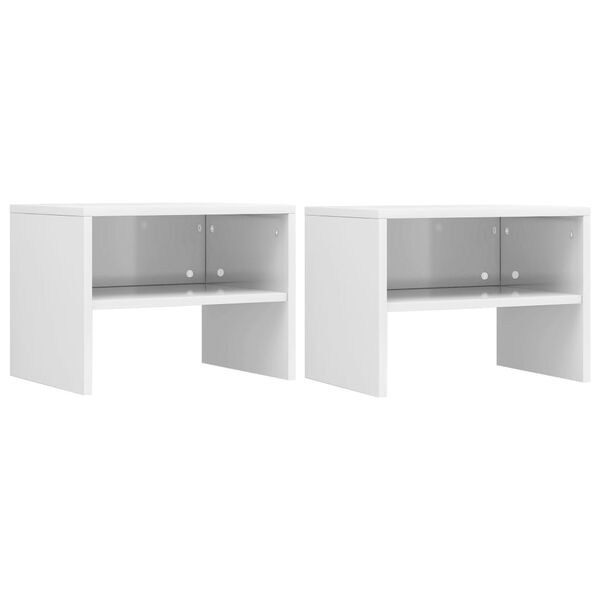vidaXL Mesitas de noche 2 uds madera contrachapada blanco 40x30x30 cm