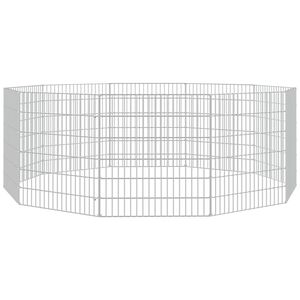 vidaXL Recinto animales corral 10 paneles hierro galvanizado 54x60 cm