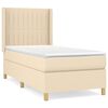vidaXL Cama box spring con colch&oacute;n tela color crema 90x190 cm