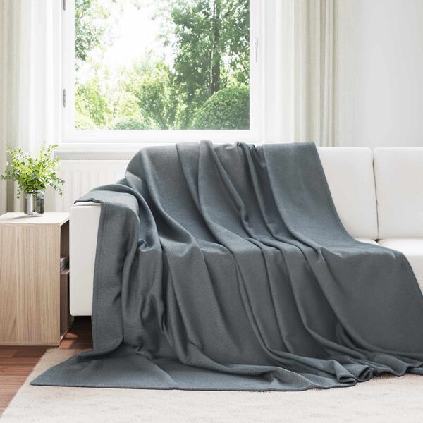 vidaXL Manta Gris oscuro 270 x 240 cm Lana
