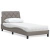 vidaXL Cama con colch&oacute;n tela gris taupe 90x200 cm