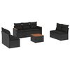vidaXL Set de sof&aacute;s de jard&iacute;n 8 piezas y cojines rat&aacute;n sint&eacute;tico negro