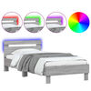 vidaXL Estructura de cama cabecero luces LED gris Sonoma 100x200 cm
