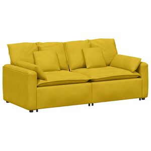 vidaXL Sof&aacute; modular con cojines amarillos