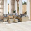 vidaXL Conjunto de sof&aacute; de jard&iacute;n con coj&iacute;n 14 pcs Beige y Gris Claro