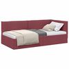 vidaXL Estructura de cama en esquina Rojo vino 100 x 200 cm tela