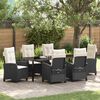 vidaXL Conjunto de Comedor de Jard&iacute;n 7 pcs Negro rat&aacute;n sint&eacute;tico