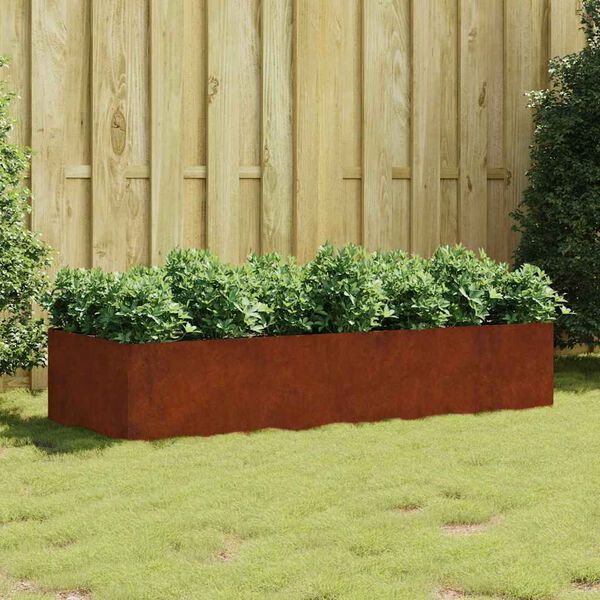 vidaXL Jardinera acero corten 200x80x40 cm