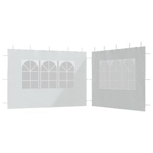 vidaXL Paredes laterales de carpa de fiesta con ventana 2uds PE blanco