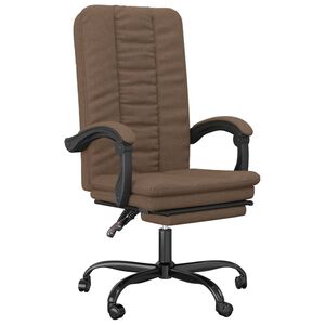 vidaXL Silla de oficina reclinable de tela marrón