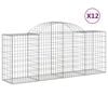 vidaXL Cestas de gaviones 12 uds forma de arco hierro 200x50x80/100 cm