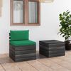 vidaXL Muebles de jard&iacute;n de palets 2 piezas cojines madera maciza pino
