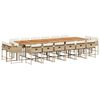 vidaXL Set comedor de jard&iacute;n 17 pzas con cojines rat&aacute;n sint&eacute;tico beige
