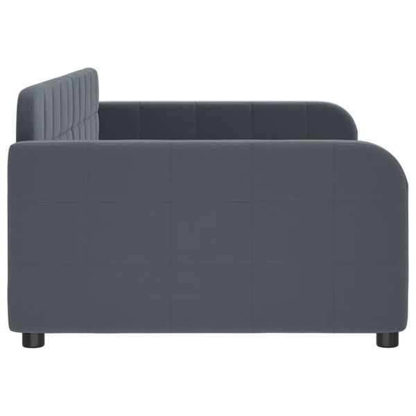 vidaXL Sof&aacute; cama sin colch&oacute;n terciopelo gris oscuro 90x200 cm