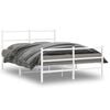 vidaXL Estructura cama sin colch&oacute;n con estribo metal blanco 140x190 cm